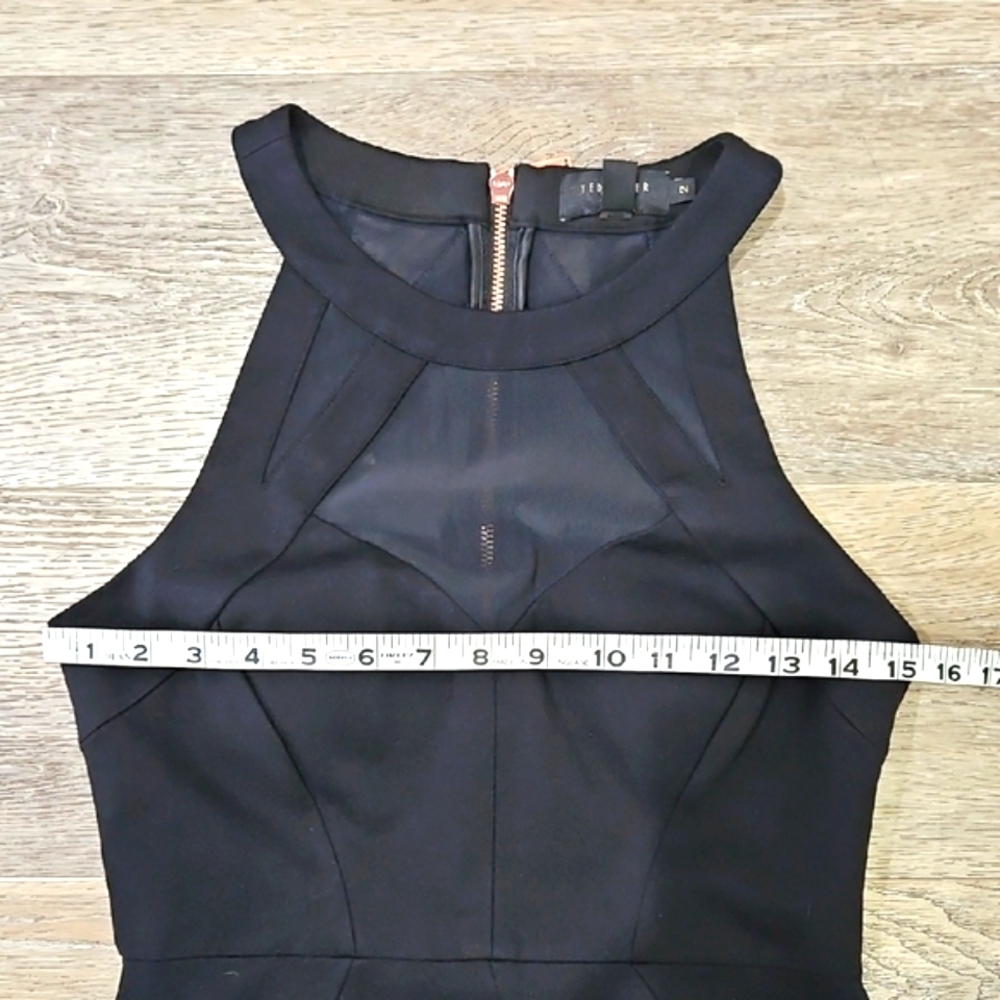 Ted Baker London Black Mesh Bodycon Dress Size 2 - Picture 8 of 12